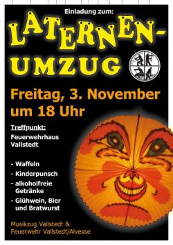 Lampion-Umzug am Freitag, den 3. November 2023